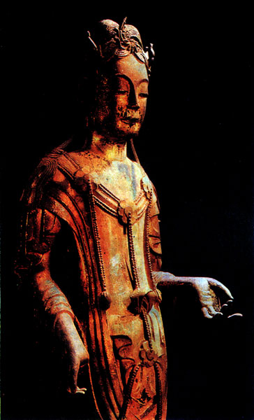 39. Статуя Канпон-босацу. Дерево. Конец VII в. Монастырь Хорюдзи близ Нары. Цветная