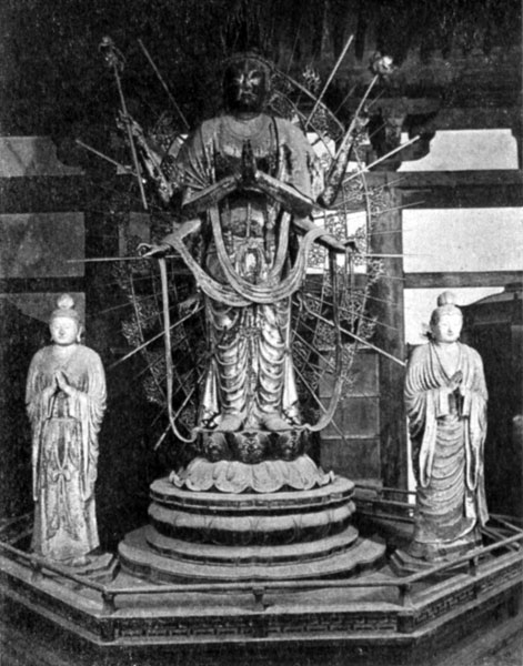 49. Статуя Фукукэндзяку-Канпон Дерево, лак. VIII в. Храм Хоккедс монастыря Тодайдзи в Наре