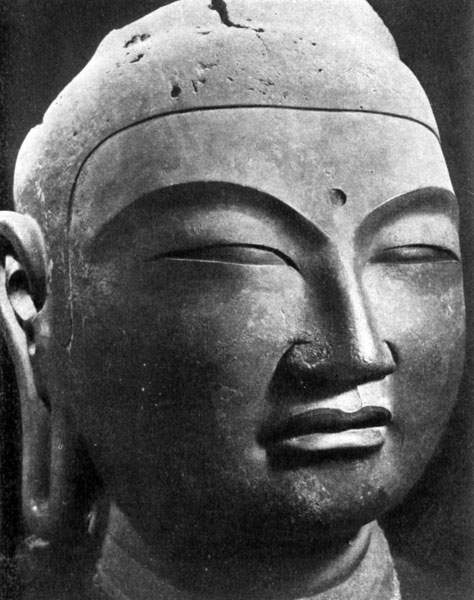 52. Голова статуи Якуси-Нёрай. Бронза. 678 - 685 гг. Монастырь Кофукудзи в Наре