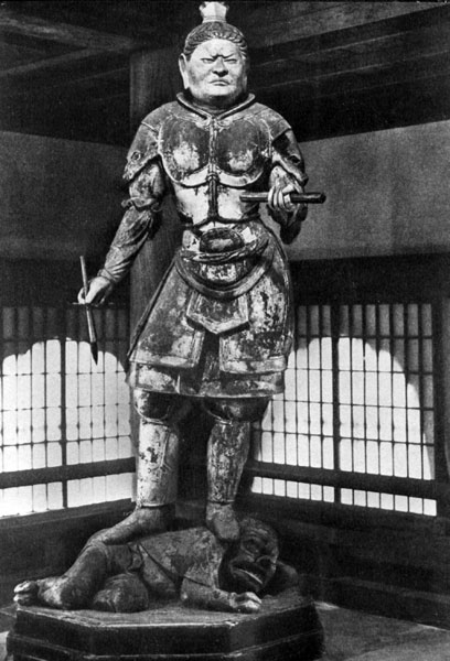 56. Статуя Комокутэна. Раскрашенная глина. VIII в. Храм Кайданин монастыря Тодайдзи в Наре