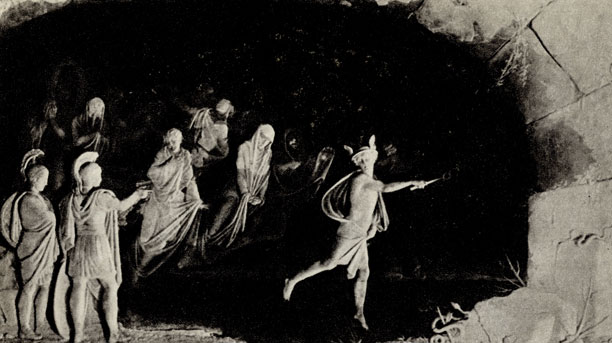 8. Ф. П. Толстой. Меркурий ведет тени женихов Пенелопы в ад. 1816. Грифельная доска, воск
