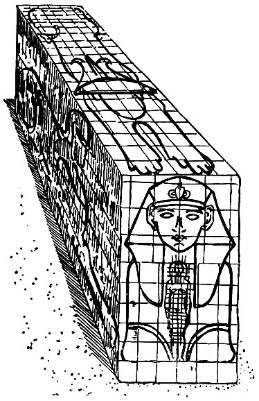 Рис. 8. Блок с сеткой и контурами скульптуры