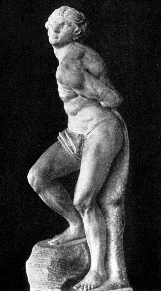 Микельанджело. Восставший раб. 1513-1516 гг. Мрамор. Париж, Лувр