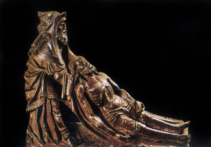 Niederländischer Bildhauer. (tätig Anfang des 16. Jh. in Antwerpen). Joseph von Arimathea mit dem Fronleichnam. Urn 1525
