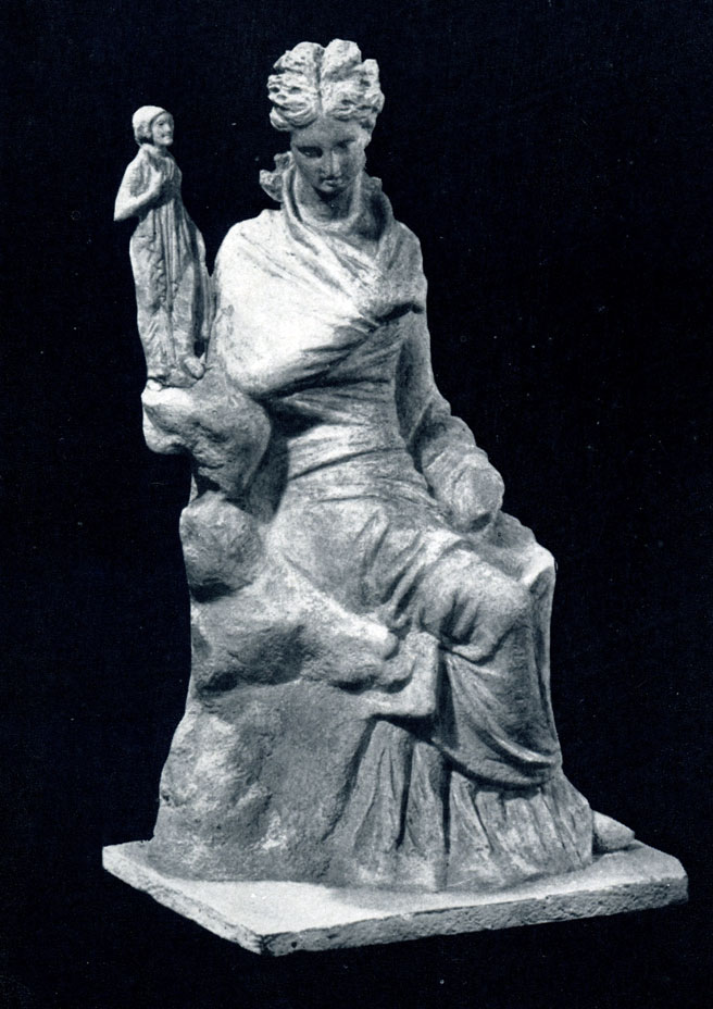 Сидящая женщина с фигуркой Афродиты